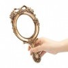 Rich Boxer Miroir de poche vintage avec fleur en relief - Miroir de maquillage décoratif mignon bronze 