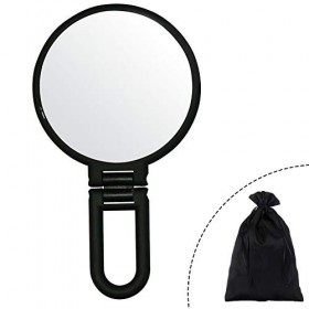 Aestivate Miroir à main de voyage double face réglable à 360 degrés Noir