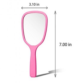 Lot de 8 miroirs de maquillage de voyage avec poignée, pour voyage, camping, maison, 4 couleurs, 8 cm de large, 19 cm de long