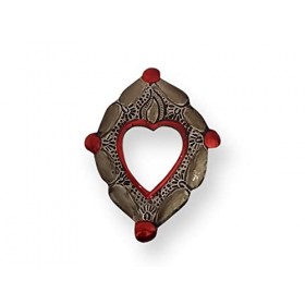 Joli coeur ex-voto rouge avec miroir