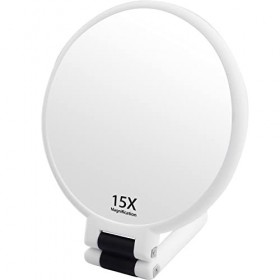 Anseom Miroir Double Face Miroir Pliable avec Poignée Miroir à Main Double Face Miroir à Main avec Poignée Miroir de Voyage P