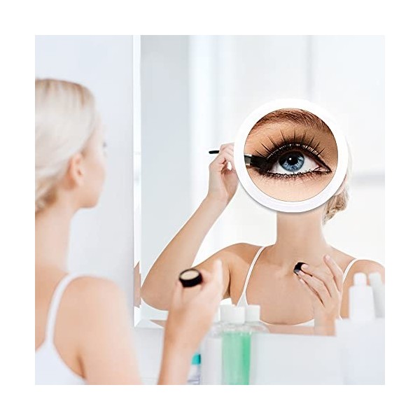 YH 20X Grossissant Miroir avec ventouses 15cm Rond - Parfait pour Le Maquillage - Élimination des Points Noirs - Épilation 