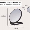 PARSA Beauty Miroir de maquillage rond à poser avec finition douce au toucher Double face normale et grossissante x3 Pour l