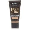 NYX Professional Makeup Fond de Teint Éclat Born to Glow, Fini Éclatant, Couvrance Moyenne Modulable, Formule Vegan, Teinte :