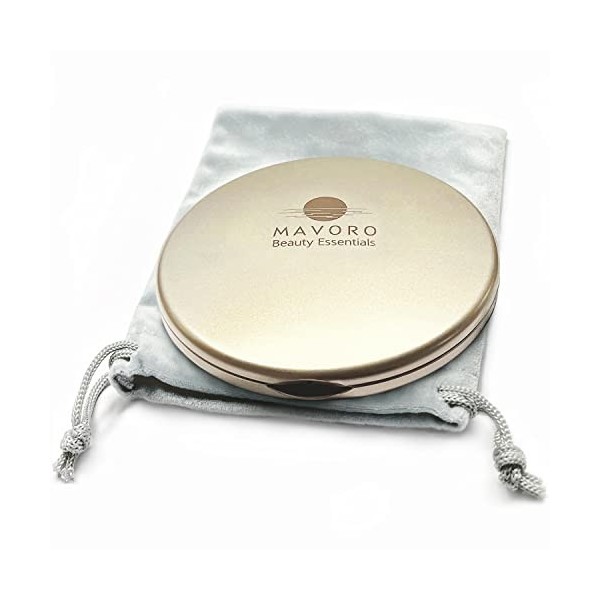 Miroir Compact Grossissant pour Porte-Monnaie avec Grossissement 10x - Miroir de Voyage Noir à Double Face pour Le Maquillage