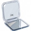 Miroir Grossissant X15 pour Sac à Main - Petit et Pliable pour Tenir dans La Poche - Miroir de Voyage pour Maquillage Argent