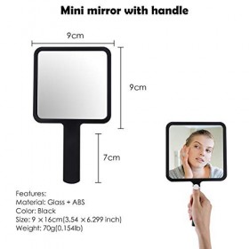 YoungRich Miroir Portable Professionnel Mirroir à Main Miroir de Maquillage Carré Mirroir Portable Salon de Coiffure La Famil