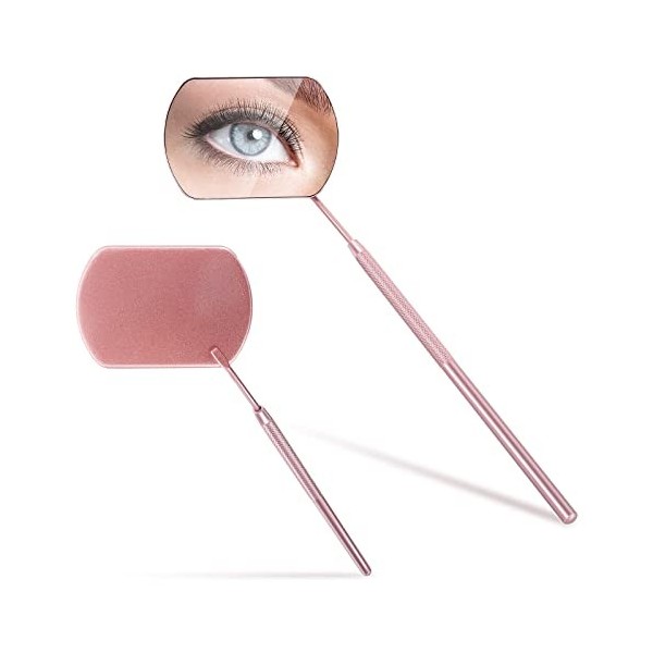 Sibba Miroir carré portable pour extensions de cils - 1 pièce en acier inoxydable amovible - Miroir multifonction pour examen