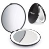 wobsion Miroir de Maquillage de Voyage éclairé par LED, 1x/10x à grossissement Miroir Compact, Portable pour Sac à Main, Poch