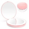 wobsion Miroir de Maquillage de Voyage éclairé par LED, 1x/10x à grossissement Miroir Compact, Portable pour Sac à Main, Poch