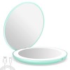 wobsion Miroir de Maquillage de Voyage éclairé par LED, 1x/10x à grossissement Miroir Compact, Portable pour Sac à Main, Poch