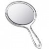 Queekay Miroir Transparent avec Poignée Miroir à Main Double Face Portable Miroir avec Manche en Plastique Miroir à Main Tran