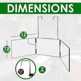 Miroir 360 Coiffure Homme, Hauteur Réglable avec Crochets, Miroir 3 Faces Pliable, Miroir de barbier, Miroir Coiffure Homme, 