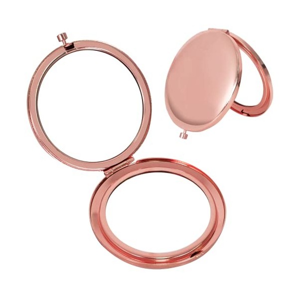 Tolenre Petit Miroir de Poche, Rond Miroir Pliable Double Faces, Miroir Compact Grossissant Porte, Miroir de Voyage pour Le M