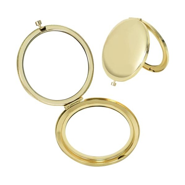 Tolenre Petit Miroir de Poche, Rond Miroir Pliable Double Faces, Miroir Compact Grossissant Porte, Miroir de Voyage pour Le M