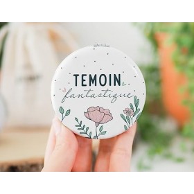 Manahia Miroir Cadeau Témoin - Témoin Fantastique - Annonce Témoin - Bijoux Témoin -Cadeau Mariage - Diamètre 7cm - Deux Face