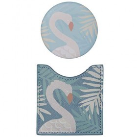 Toga Draeger - Miroir Flamant - Miroir Rond de Poche à Emmener Partout - Idéal Cadeau Anniversaire, Toutes Occasions - Dimens