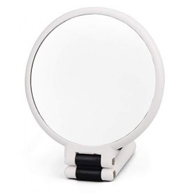DESON Miroir à Main Double Face - 5 x Miroir de réglage Pliable avec poignée - Miroir de Voyage Rond - pour Maquillage et coi