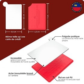 Anthony Noble & Co. miroir de poche de la taille dune carte bancaire avec poignée, petit miroir avec poignée, miroir a main 