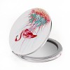 HBTD-SZ Miroir Compact Portable grossissant 1X/2X - Miroir de Poche Rond en métal Flamant Rose 