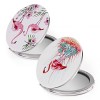 HBTD-SZ Miroir Compact Portable grossissant 1X/2X - Miroir de Poche Rond en métal Flamant Rose 