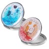 HBTD-SZ Miroir Compact Portable grossissant 1X/2X - Miroir de Poche Rond en métal Flamant Rose 