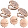 Lot de 3 miroirs cosmétiques grossissants compacts de 7,9 cm - Miroir de poche rond de voyage - Miroir de poche gravé avec ci