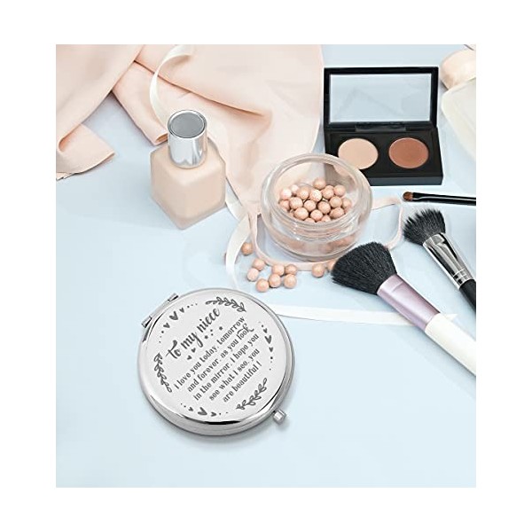 Whing - Miroir de maquillage compact et mignon pour nièce, cadeau danniversaire ou de remise de diplôme, cadeau pour nièce, 