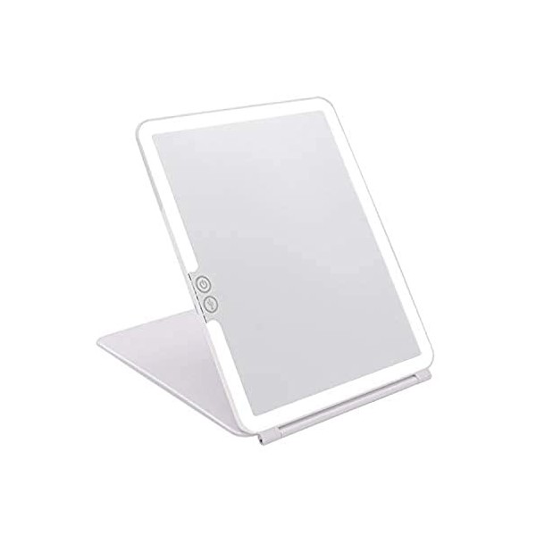 deweisn Miroir pliable lumineux avec 72 LED de 3 couleurs - Rechargeable par USB, portable, ultra fin, compact - avec écran t