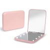 Miroir de poche, grossissement 1X/3X LED compact de voyage miroir de maquillage, miroir compact avec lumière, miroir porte-mo