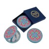 Totally Turkish Petit miroir rond en métal - pliable - fermeture magnétique - 1x / 2x - Pour sacs à main, maquillage, voyage 