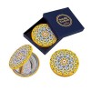 Totally Turkish Petit miroir rond en métal - pliable - fermeture magnétique - 1x / 2x - Pour sacs à main, maquillage, voyage 