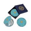 Totally Turkish Petit miroir rond en métal - pliable - fermeture magnétique - 1x / 2x - Pour sacs à main, maquillage, voyage 