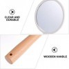 HEALLILY Naturel Bois Miroir en Bois Main Miroir Cosmétique Miroir De Coiffure Vintage Portable Compact Maquillage Vanity Mir