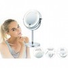 Beurer BS 55 Miroir cosmétique éclairé et chromé de haute qualité, lumière LED claire avec variateur, grossissement normal et