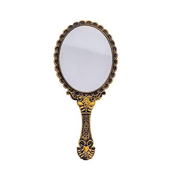 KABAKE Miroir de poche avec poignée, petit paquet de voyage, compact, vintage, décoratif, pour maquillage, cosmétiques, pour 