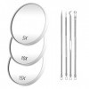 GZGXKJ 7 Pcs Miroir Grossissant Ventouse 5X 10X 15X Miroir Rapproché avec 2 Ventouses Miroir Maquillage pour Maquillage lépi