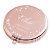 Maverton Miroir de Poche personnalisé de Couleur Or Rose - Accessoire pour Trousse de Maquillage - Mirroir Rond pour Elle - C