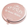 Maverton Miroir de Poche personnalisé de Couleur Or Rose - Accessoire pour Trousse de Maquillage - Mirroir Rond pour Elle - C