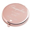 Maverton Miroir de Poche personnalisé de Couleur Or Rose - Accessoire pour Trousse de Maquillage - Mirroir Rond pour Elle - C