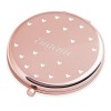 Maverton Miroir de Poche personnalisé de Couleur Or Rose - Accessoire pour Trousse de Maquillage - Mirroir Rond pour Elle - C