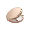 Steellwingsf Mini miroir de maquillage portable rond en métal uni miroir de poche pop-up double face rose doré