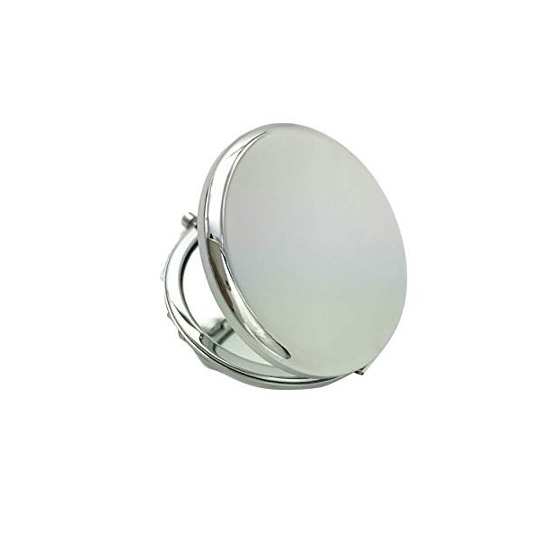 Steellwingsf Mini miroir de maquillage portable rond en métal uni miroir de poche pop-up double face rose doré