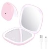 ZAKVOP LED Miroir de Poche, Grossissant x10 Miroir Maquillage Lumineux, Miroir de Voyage Réglable de Couleur Claire, Miroir a