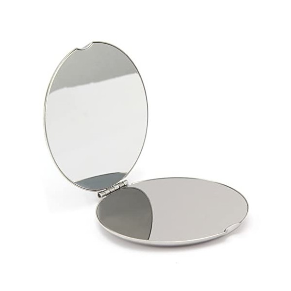 Cdemiy Miroir de Poche, Acier Inoxydable Miroir Pliant, Double Face Petit Miroir, Compact Mirrors Facile à Porter Miroir de V