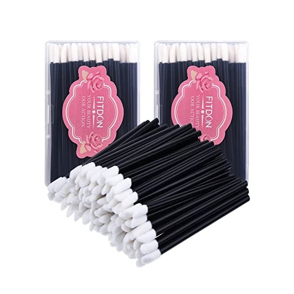 240 pièces Pinceaux à lèvres jetables, FITDON Applicateur de Rouge à Lèvres Baguettes pour gloss Outil de maquillage de beaut