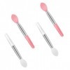 Silicone Pinceau À Lèvres, 4 Pcs Pinceau à Lèvres Mini Portable, Brosse à Lèvres en Silicone Double Face, Baume à Lèvres Bros