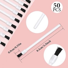Lot de 50 pinceaux à lèvres jetables pour vernis à ongles, gloss à lèvres, baguettes de maquillage, outils cosmétiques, blanc