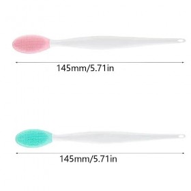 Pinceau À Lèvres Exfoliant, 2 Pcs Pinceaux à Lèvres Double Face en Silicone, Pinceau à Lèvres Exfoliant en Silicone Double Fa