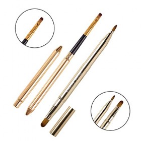 Pinceau à lèvres rétractable, Brosse à Lèvres Rétractable Double Tête, Pinceau à lèvres portable, Pinceau à lèvres, 2 pièces 